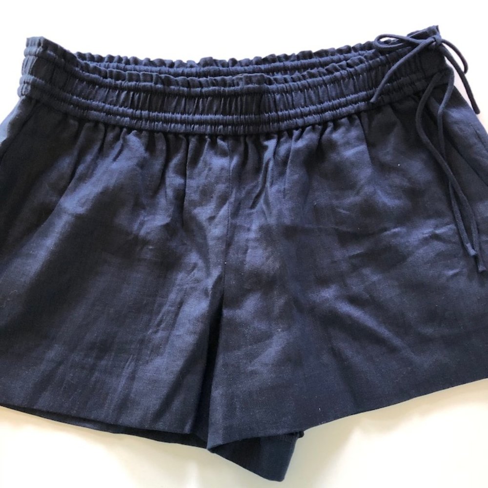 J.CREW Navy Linen Elasticized Waist NEW Sz M